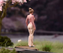 Load image into Gallery viewer, 1:64 Painted Figure Model Miniature Resin Diorama Toy Sand Pink Top Lady Beauty
