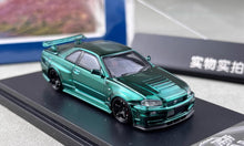 Load image into Gallery viewer, Fuji 1:64 Green Carbon Skyline GTR R34 Nismo Z-Tune Model Diecast Metal Car
