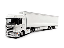 Load image into Gallery viewer, 1:76 White Scania S680 Refrigerated Container Truck Model Diecast Metal Car
