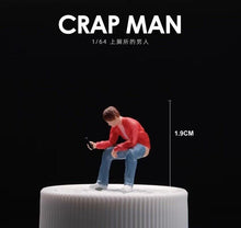 Load image into Gallery viewer, 1:64 Painted Figure Mini Model Miniature Resin Diorama Sand People Man On Toilet
