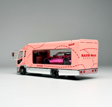 Load image into Gallery viewer, GCD 1:64 Pink Fuso Fighter Trailer Truck MX5 Sport Model Diecast Metal Car New Collection
