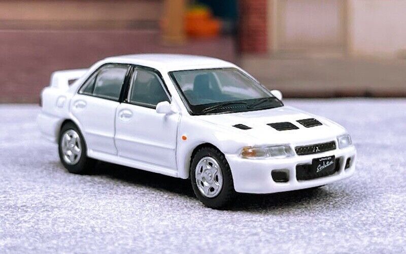 JKM 1:64 White JDM Mitsubishi Lancer Evolution EVO Racing Sport Model Toy Metal Car BN