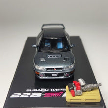 Load image into Gallery viewer, HJ 1:64 JDM Grey Subaru WRX Impreza STI GC8 Racing Sport Model Toy Metal Car Display Box
