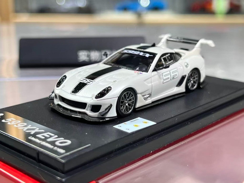 LS 1:64 White #56 599XX EVO Sports Model Diecast Metal Car New Collection