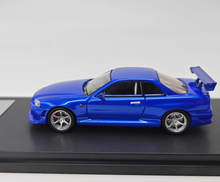 Load image into Gallery viewer, GFCC 1:64 Blue FNF Skyline GTR R34 C-West Sport Model Diecast Metal Car New Collection
