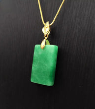 Load image into Gallery viewer, Nature Jade Rectangle Pendant Necklace Gift Jewelry charm Blessing Lucky gg
