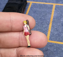 Load image into Gallery viewer, 1:64 Painted Figure Mini Model Miniature Resin Diorama Toy Girl Carrying Guitar
