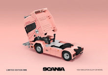 Load image into Gallery viewer, TM 1:64 Pink Scania Actros Container Delivery Truck Model Diecast Metal Car
