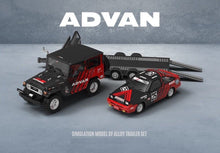 Load image into Gallery viewer, TM 1:64 Advan FJ40 SUV AE86 Flatbed Trailer Sports Model Diecast Metal Car New Collection
