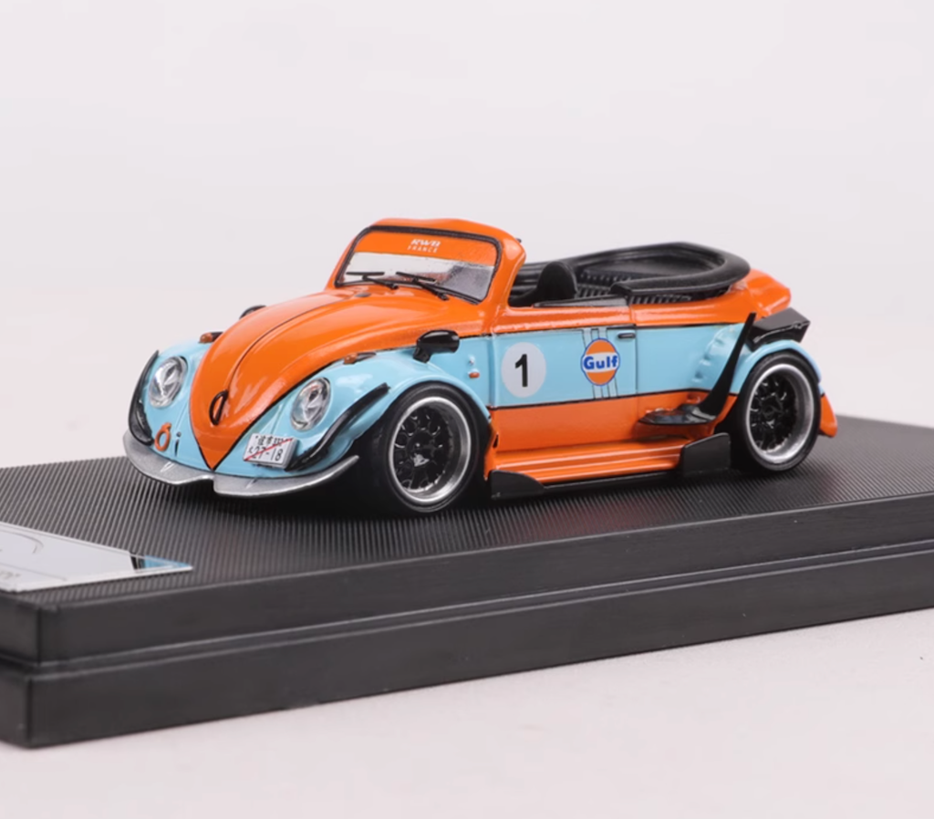 HKM 1:64 RWB Gulf Beetle VW Convertible #1 Sports Model Diecast