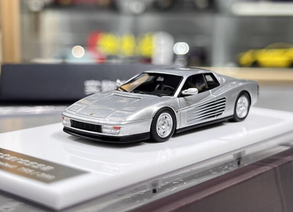 1:64 CL Silver Testarossa Racing Sports Model Diecast Resin Car New Collection