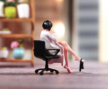 Load image into Gallery viewer, 1:64 Painted Figure Model Miniature Resin Diorama Sand Sexy Sitting Lady Chair
