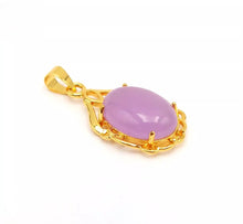 Load image into Gallery viewer, Nature Jade Water Drop Purple Pendant Necklace Gift Jewelry charm Blessing Luck
