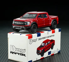 Load image into Gallery viewer, Bburago 1:64 Red 2024 F150 Raptor Pickup Truck Sport Model Diecast Metal Car
