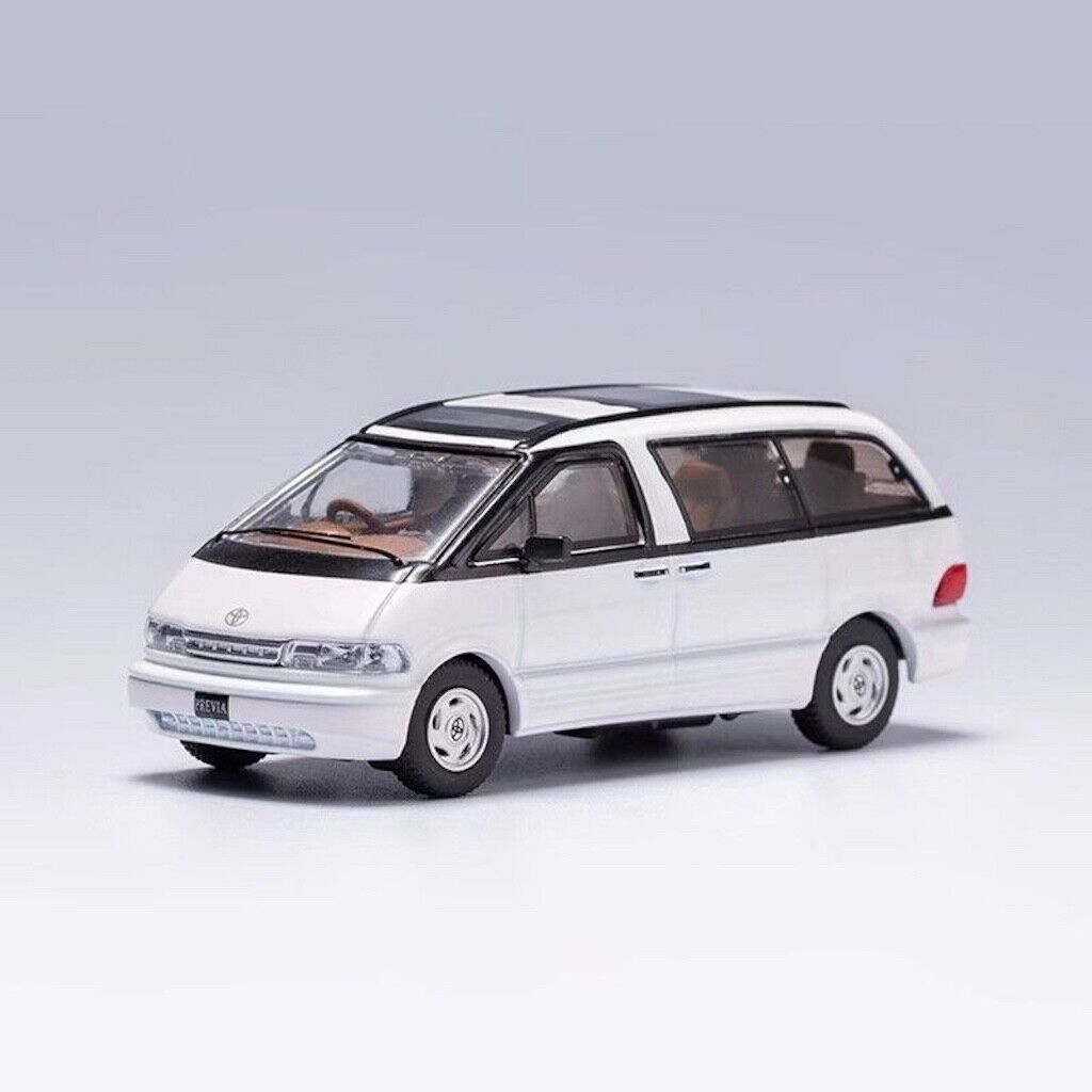 GCD 1:64 White Previa Mini Van MPV Sports Model Diecast Metal Alloy Car