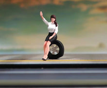 Load image into Gallery viewer, 1:64 Painted Figure Model Miniature Resin Diorama Seeking Help Lady Car Repair Collection
