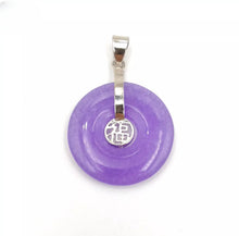 Load image into Gallery viewer, Nature Jade Pendant Necklace Gift Jewelry charm Blessing Fu Fortune Round Luck d
