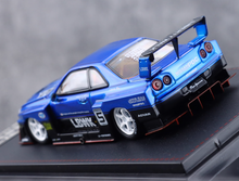 Load image into Gallery viewer, SW 1:64 Blue Black Skyline GTR ER34 LBWK #5 Sports Model Diecast Metal Car New Collection
