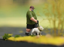 Load image into Gallery viewer, 1:64 Painted Figure Model Miniature Resin Diorama Sand Walking Dog Strong Man B
