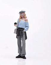Load image into Gallery viewer, 1:24 Painted Figure Model Miniature Resin Diorama Fashion Trendy Girl Beret Lady
