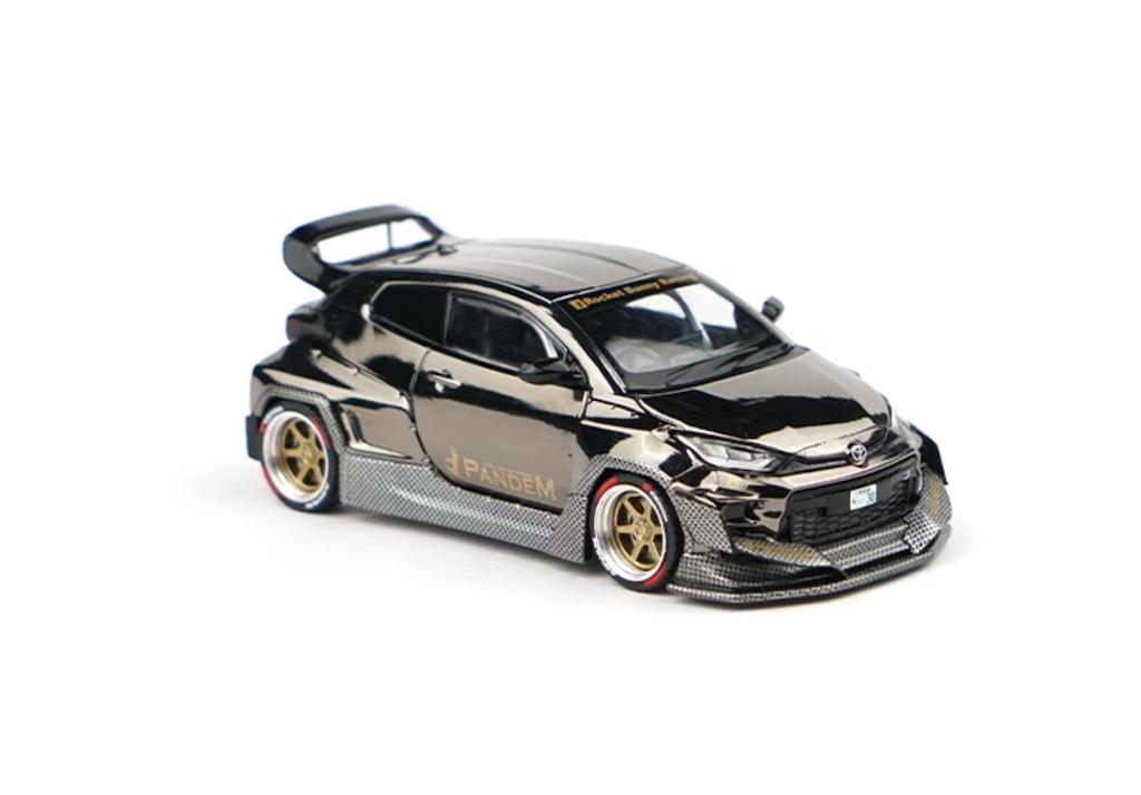 XCARTOYS 1:64 Plating Black Yaris GR Pandem Sports Model Diecast Metal Car New