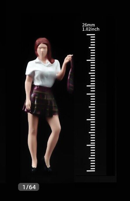 1:64 Painted Figure Model Miniature Resin Diorama Sand Girl Student Office Lady New