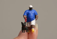 Load image into Gallery viewer, 1:64 Painted Figure Model Miniature Resin Diorama Sand Walking Dog Strong Man
