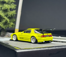 Load image into Gallery viewer, Tarmac 1:64 Yellow RX-7 FC3s Widebody Sports Model Diecast Metal Car New Collection

