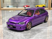 Load image into Gallery viewer, MH 1:18 Purple Civic Type R EK9 B16B Vtec Engine Model Diecast Metal Car New Collection
