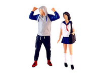Load image into Gallery viewer, 1:64 Painted Figure Model Miniature Resin Diorama Sand Hoddie Boy Uniform Girl
