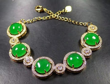 Load image into Gallery viewer, Nature Jade Beaded Bracelet Jewelry Blessing Lucky Fortune Gift For Her Green n
