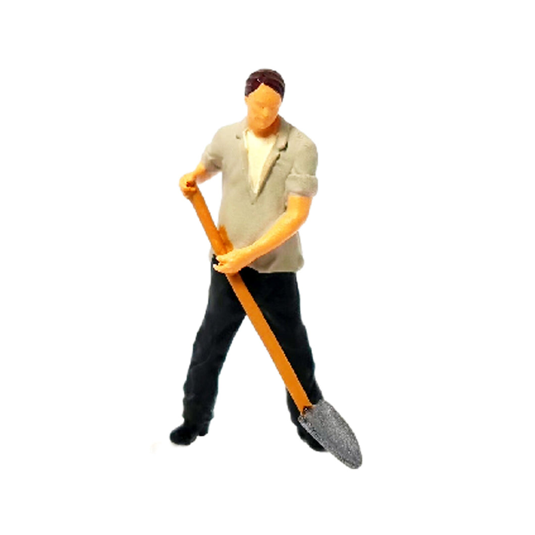 1:64 Painted Figure Mini Model Miniature Resin Diorama Worker Hand Held Shovel