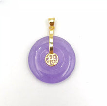 Load image into Gallery viewer, Nature Jade Pendant Necklace Gift Jewelry charm Blessing Fu Fortune Round Luck c
