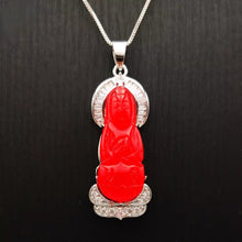 Load image into Gallery viewer, Nature Jade Guanyin Pendant Necklace Gift Jewelry charm Blessing Fortune New bb
