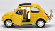 Load image into Gallery viewer, Bburago 1:21 Yellow 1965 500F Classic Vintage Model Toy Diecast Metal Car BN
