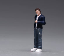 Load image into Gallery viewer, 1:64 Painted Figure Model Miniature Resin Sand Diorama Cool Man In Black Stand

