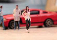 Load image into Gallery viewer, 1:64 Painted Figure Model Miniature Resin Diorama Sand Beauty White Top Lady
