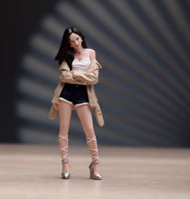 Load image into Gallery viewer, 1:24 Painted Figure Model Miniature Resin Diorama Black Hair Short Pants Girl
