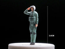 Load image into Gallery viewer, 1:64 Painted Figure Mini Model Miniature Resin Diorama Pilot Captain Army Salute New Scene
