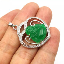 Load image into Gallery viewer, Nature Jade Laughing Budha Pendant Necklace Gift Jewelry charm Blessing Lucky s
