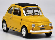 Load image into Gallery viewer, Bburago 1:21 Yellow 1965 500F Classic Vintage Model Toy Diecast Metal Car BN

