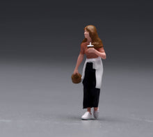 Load image into Gallery viewer, 1:64 Painted Figure Model Miniature Resin Beauty Walking Lady Holding Drink Girl
