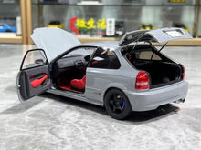 Load image into Gallery viewer, MH 1:18 Grey JDM Civic Type R EK9 B16B Vtec Engine Model Diecast Metal Car
