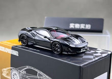 Load image into Gallery viewer, TOC 1:64 Black 488 Pista Coupe Racing Sports Model Diecast Metal Car New Collection
