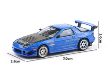 Load image into Gallery viewer, Poprace 1:64 JDM Blue RX7 FC3S RE Sports Model Diecast Metal Car New Collection
