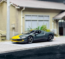 Load image into Gallery viewer, BBR 1:64 Gray 296 GTB Hard Top Racing Sports Model Diecast Metal Car New Collection
