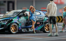 Load image into Gallery viewer, 1:64 Painted Figure Model Miniature Resin Diorama Toy Sand Blue Qipao Girl Sexy
