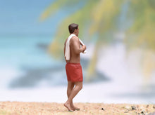 Load image into Gallery viewer, 1:64 Painted Figure Model Miniature Resin Sand Man With Swimming Suit Towel

