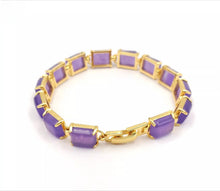 Load image into Gallery viewer, Nature Jade Beaded Bracelet Jewelry Blessing Lucky Fortune Gift For Her Purle K
