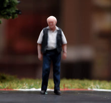 Load image into Gallery viewer, 1:64 Painted Figure Model Miniature Resin Sand Diorama Old Man with Vest Elderly
